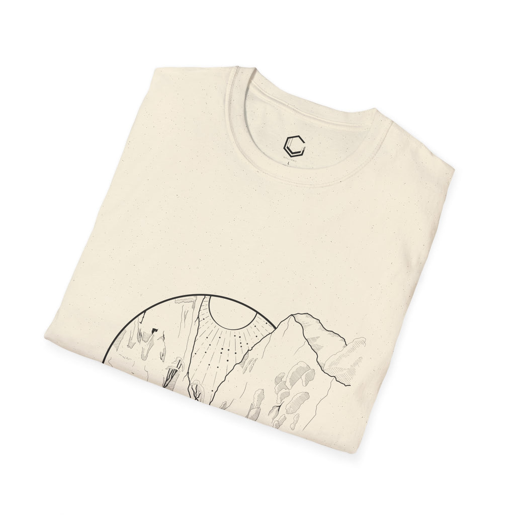 Minimalistic Mountain Walk - Unisex Softstyle T-Shirt