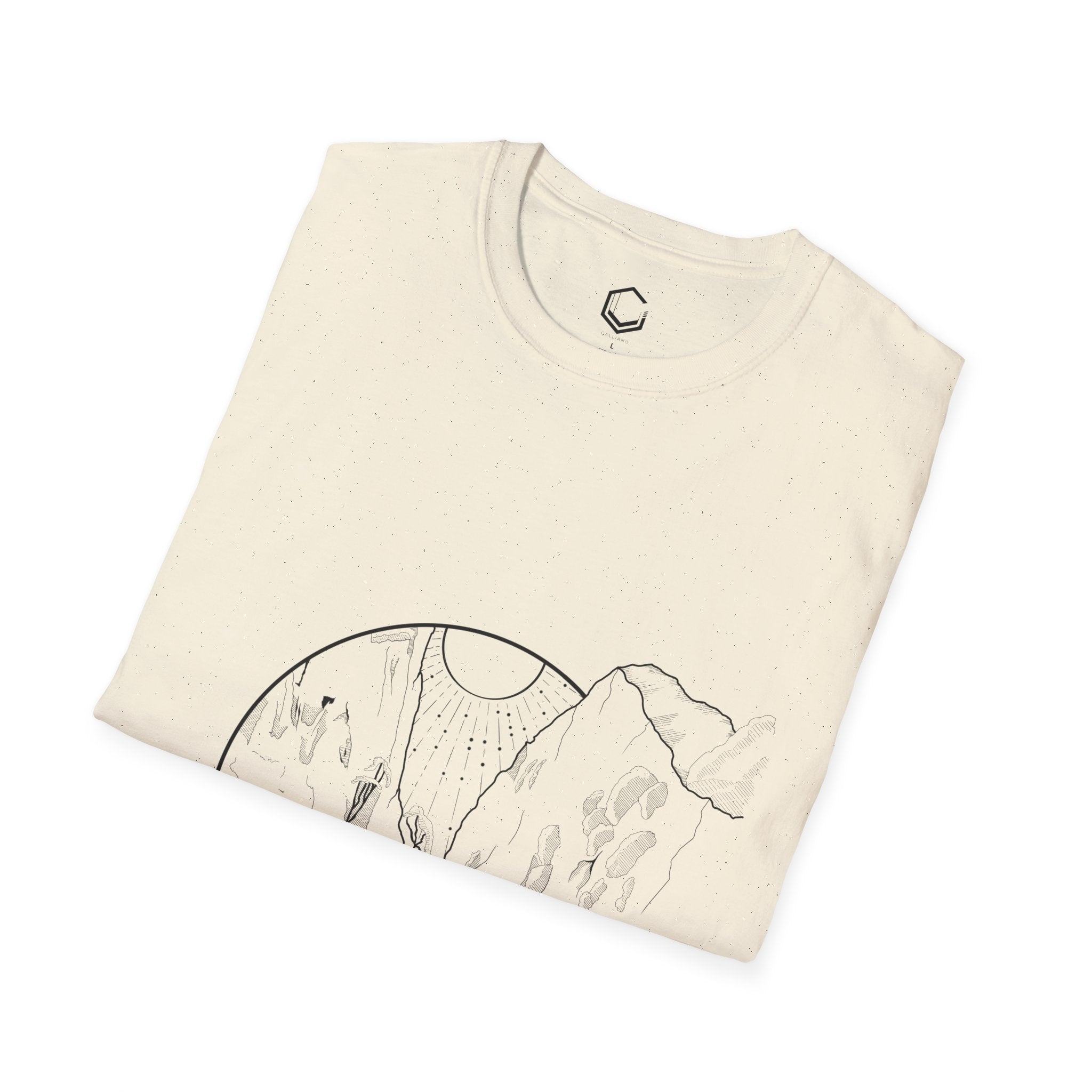 Minimalistic Mountain Walk - Unisex Softstyle T-Shirt