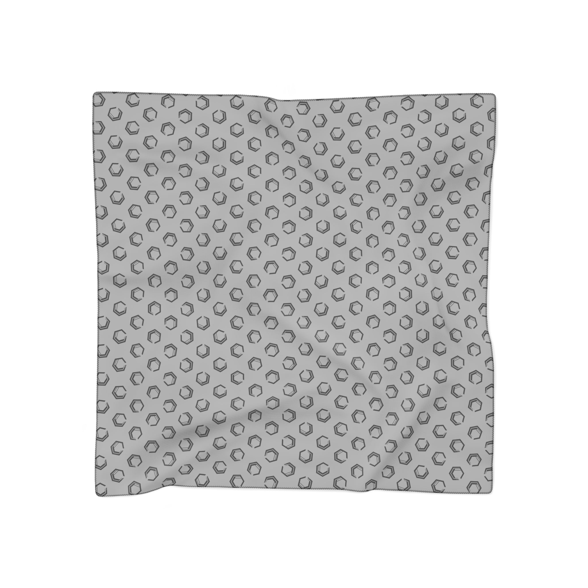 Premium Poly Voile Scarf – Grey All-Over Print
