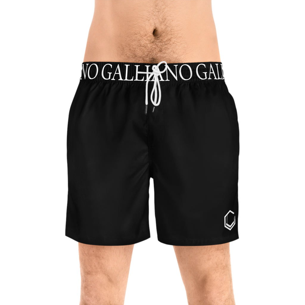 Men's Custom All-Over Print Swim Shorts | Mid-Length Board Shorts | Black