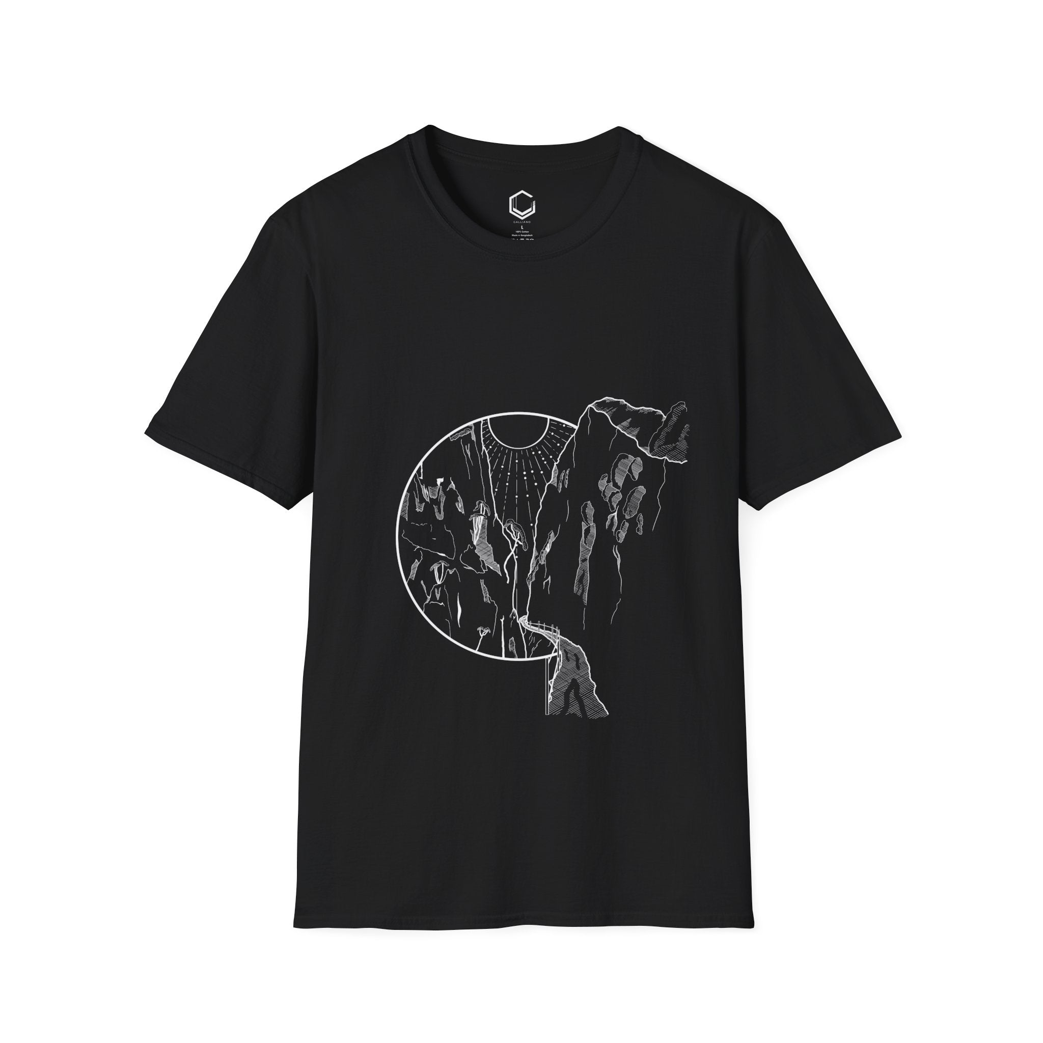 Minimalistic Mountain Walk - Unisex Softstyle T-Shirt