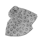 Premium Poly Voile Scarf – Grey All-Over Print