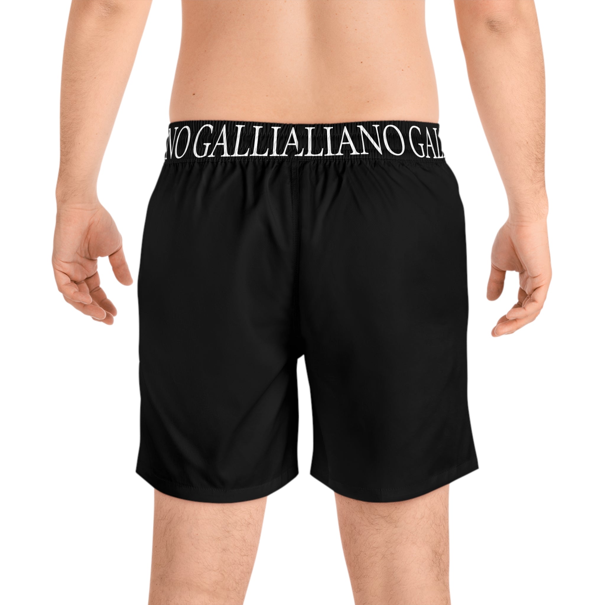 Men's Custom All-Over Print Swim Shorts | Mid-Length Board Shorts | Black