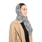 Premium Poly Voile Scarf – Grey All-Over Print