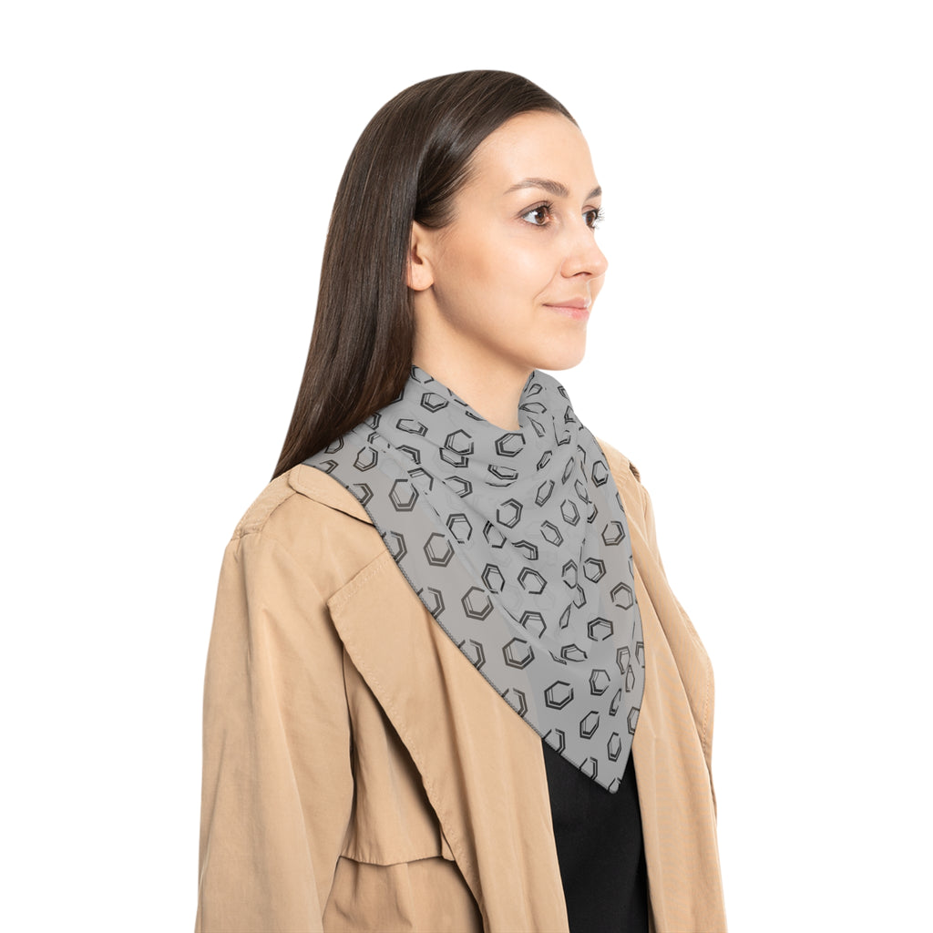 Premium Poly Voile Scarf – Grey All-Over Print