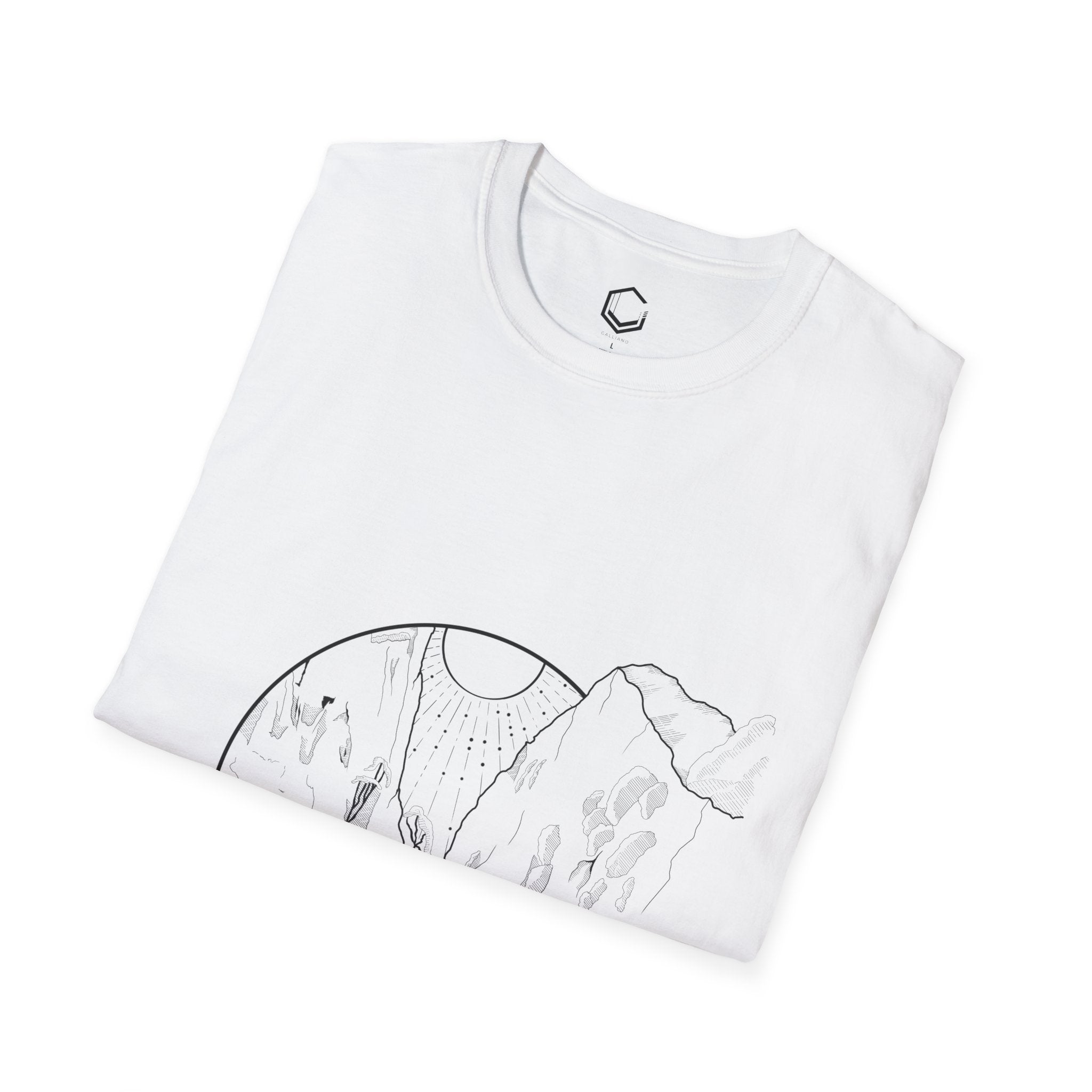 Minimalistic Mountain Walk - Unisex Softstyle T-Shirt