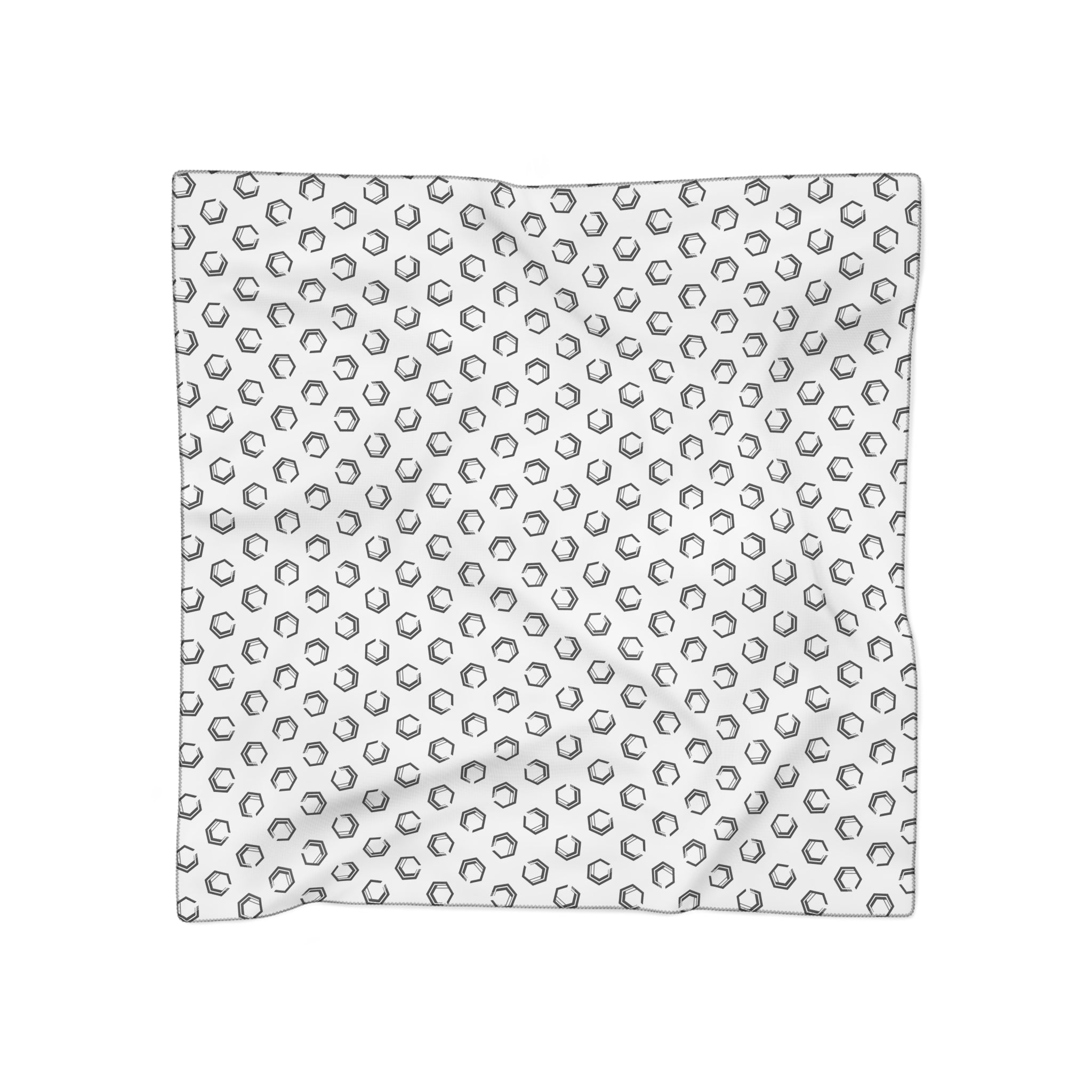 Premium Poly Voile Scarf – White All-Over Print
