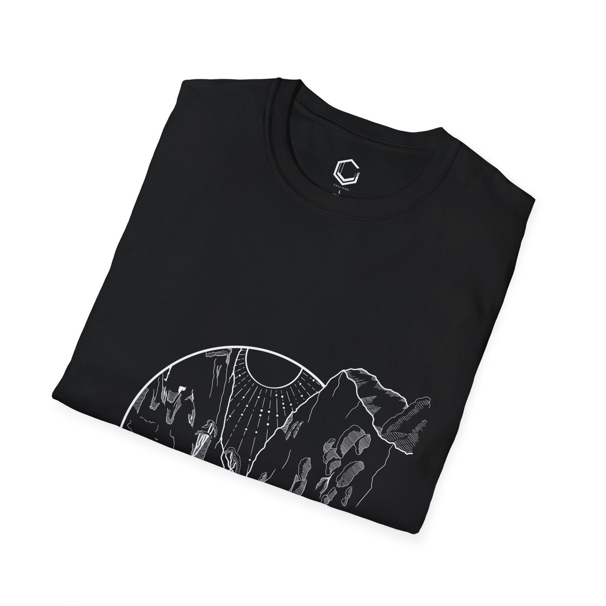 Minimalistic Mountain Walk - Unisex Softstyle T-Shirt