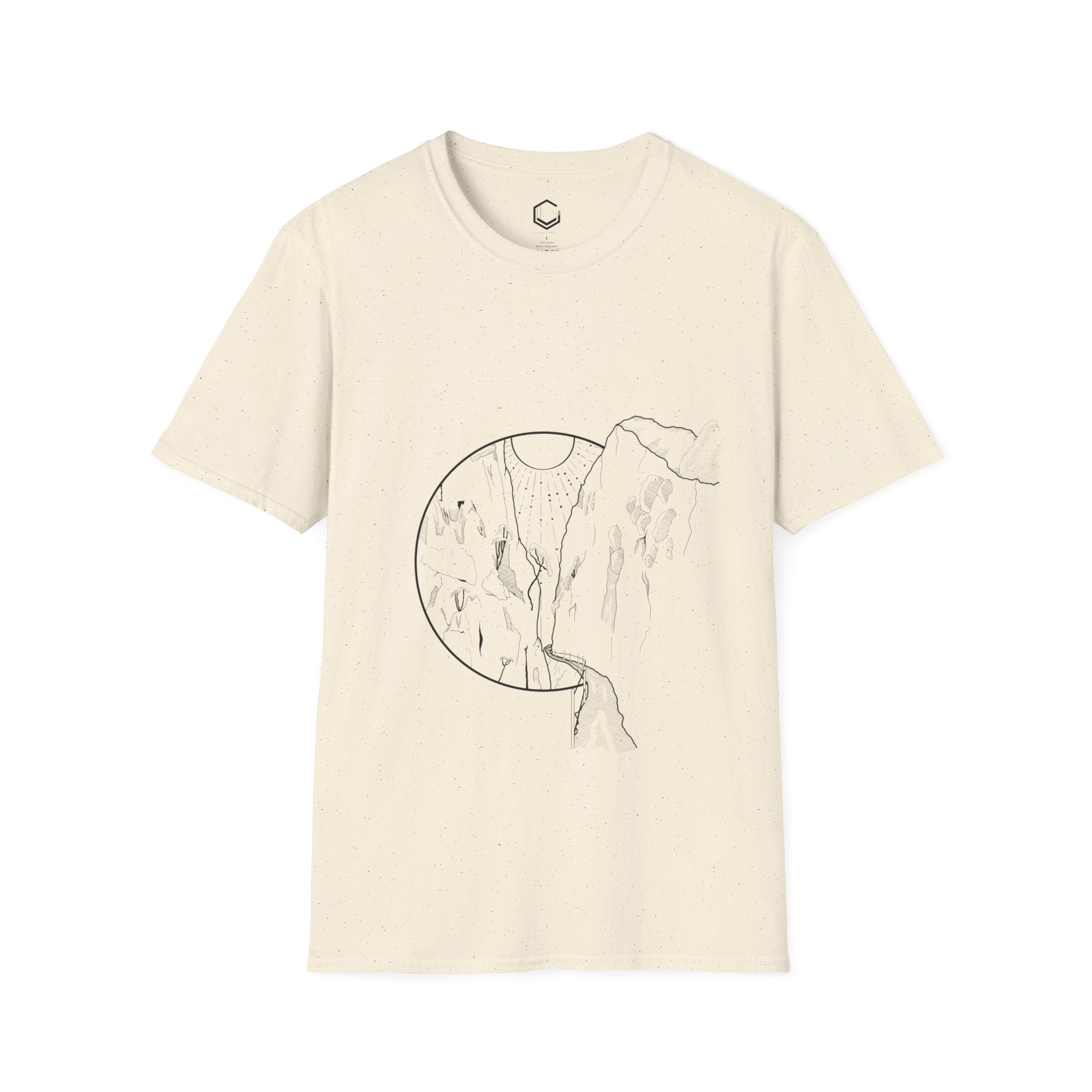 Minimalistic Mountain Walk - Unisex Softstyle T-Shirt