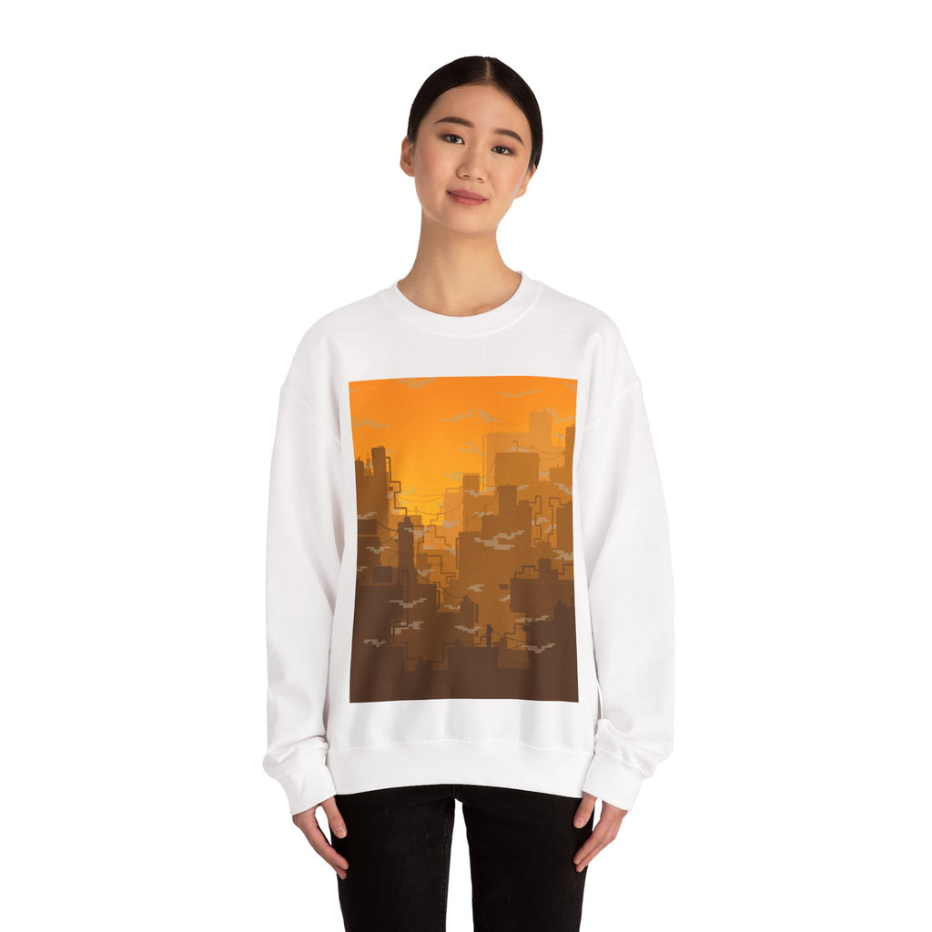 Cityscape Crewneck Sweatshirt | Urban Design | Unisex Heavy Blend