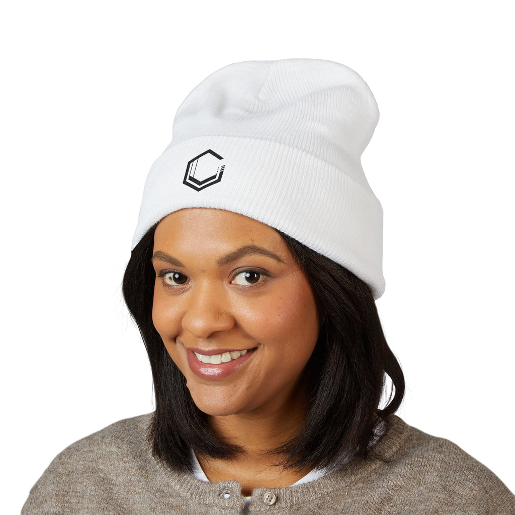 Black Logo - Classic Cuffed Beanie (Embroidery)