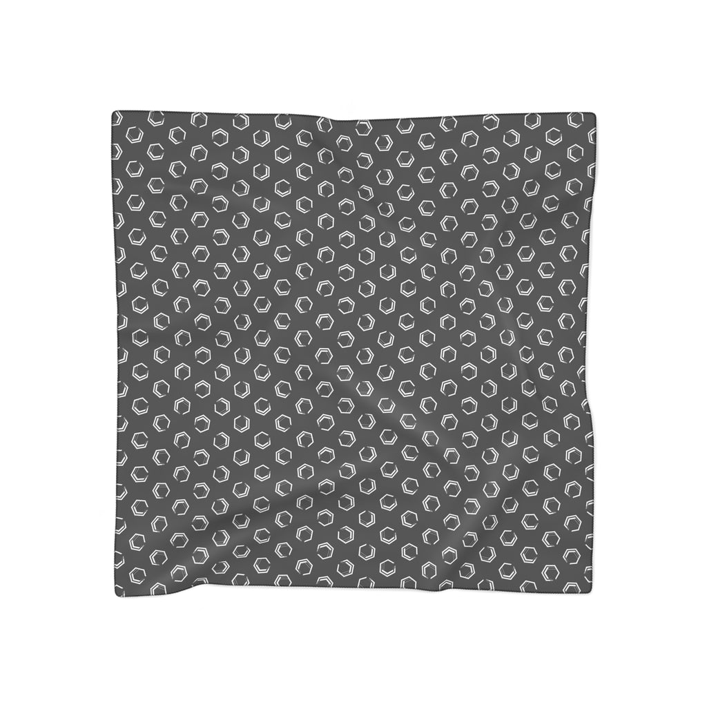 Premium Poly Voile Scarf – Black All-Over Print