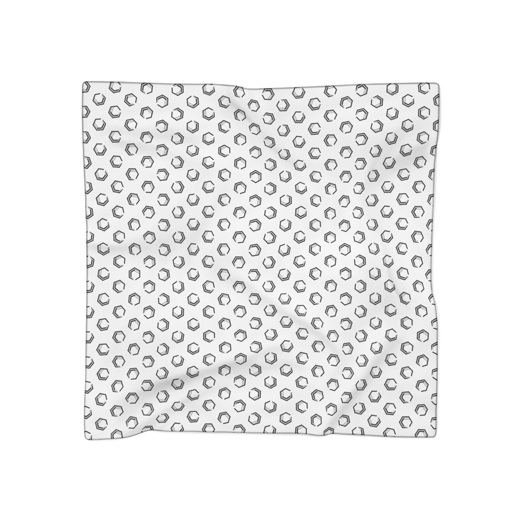 Premium Poly Voile Scarf – White All-Over Print