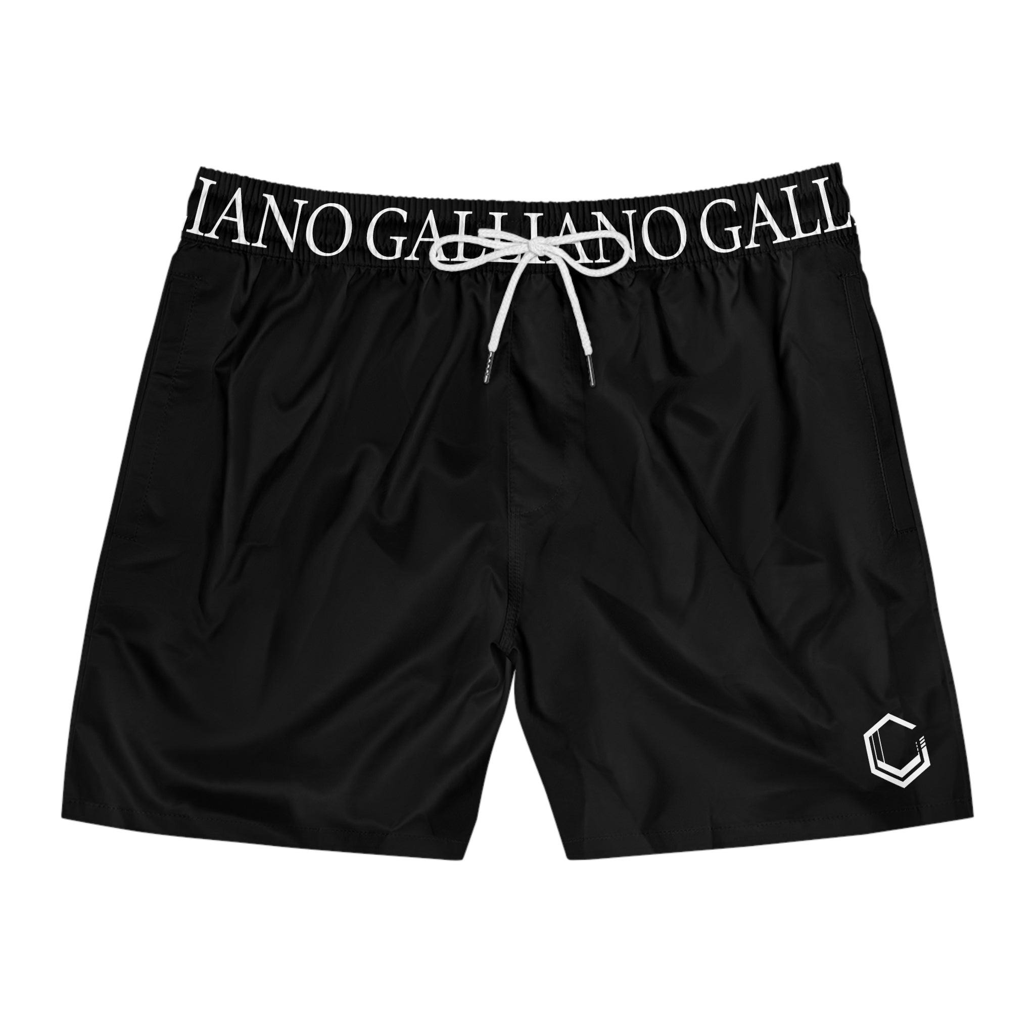 Men's Custom All-Over Print Swim Shorts | Mid-Length Board Shorts | Black